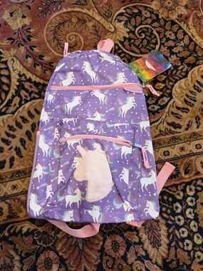 Unicorn Print Kids Backpack - Purple by Trailmaker